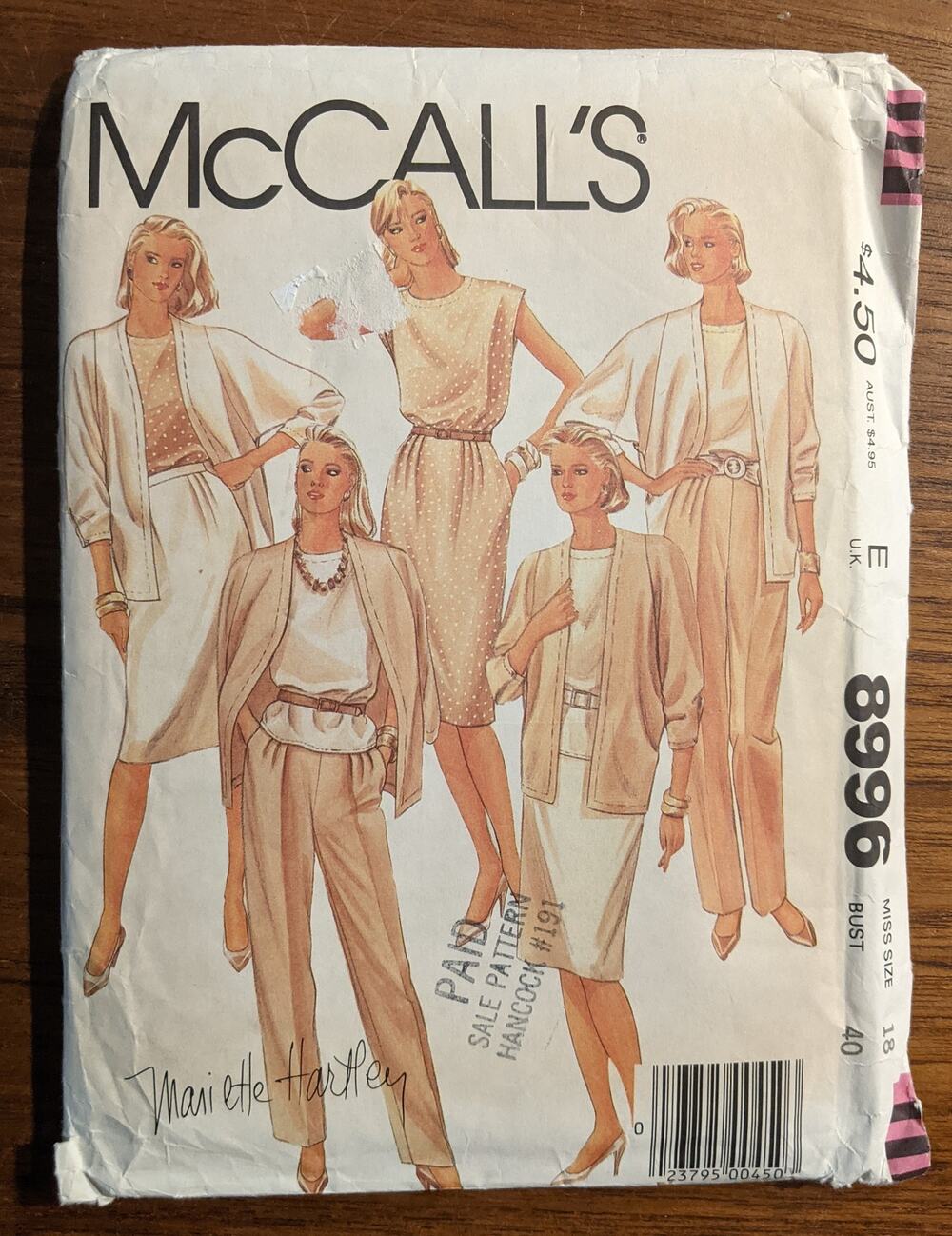 UNCUT McCall's Vintage Separates Pattern 8996 Size 18